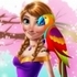 Ice Princess And Cute Parrot